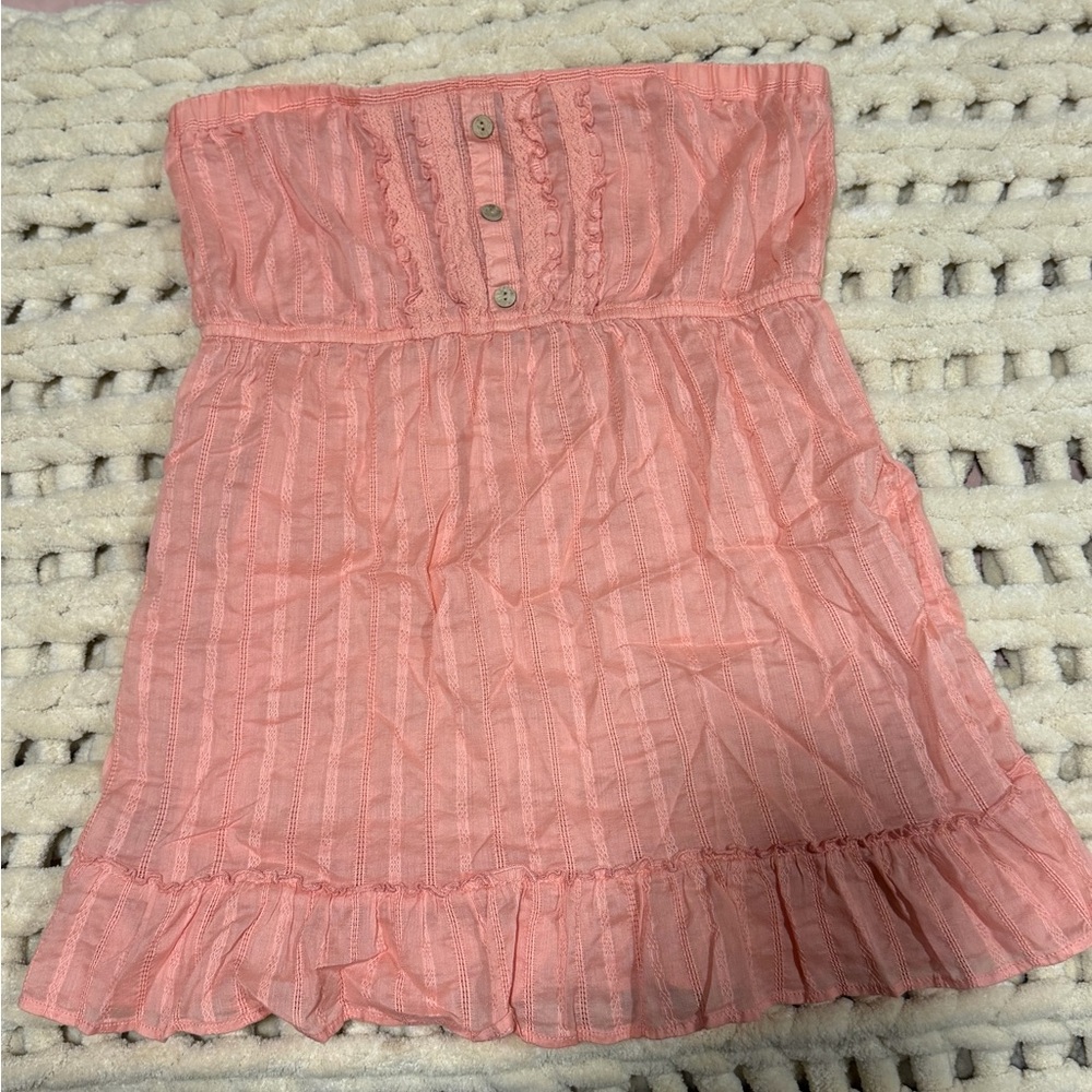 Peach strapless top